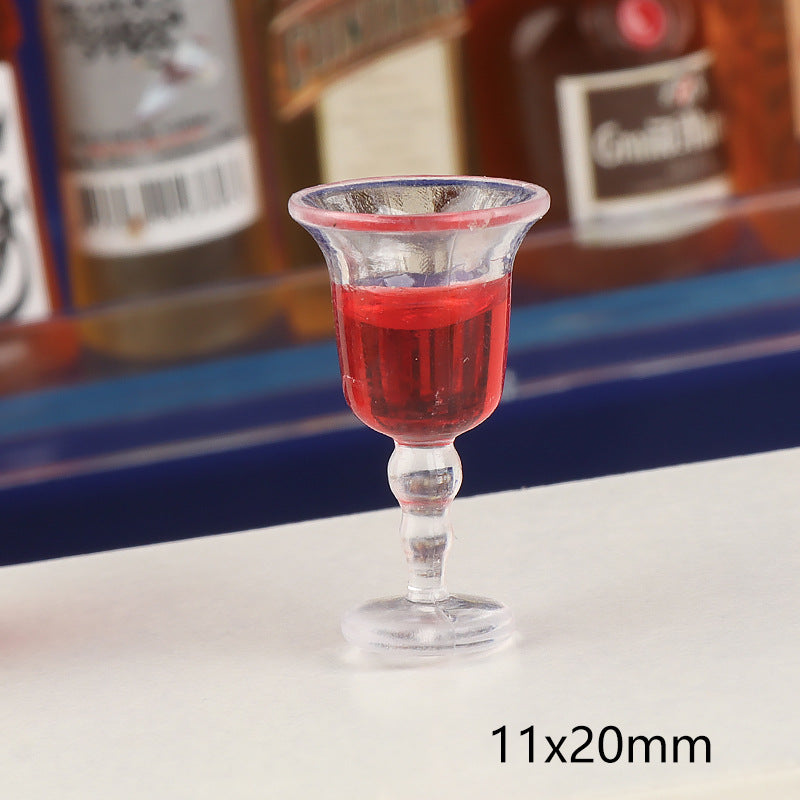 Wholesale Miniature Food Play Mini Red Wine Glass Accessories